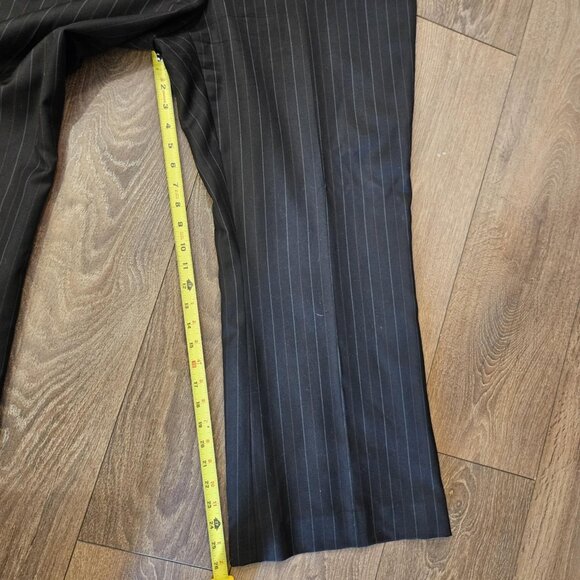 Vintage Louben Women's High Rise Dark Brown Pinstripe Wool Dress Pants Size 18 - Picture 8 of 12
